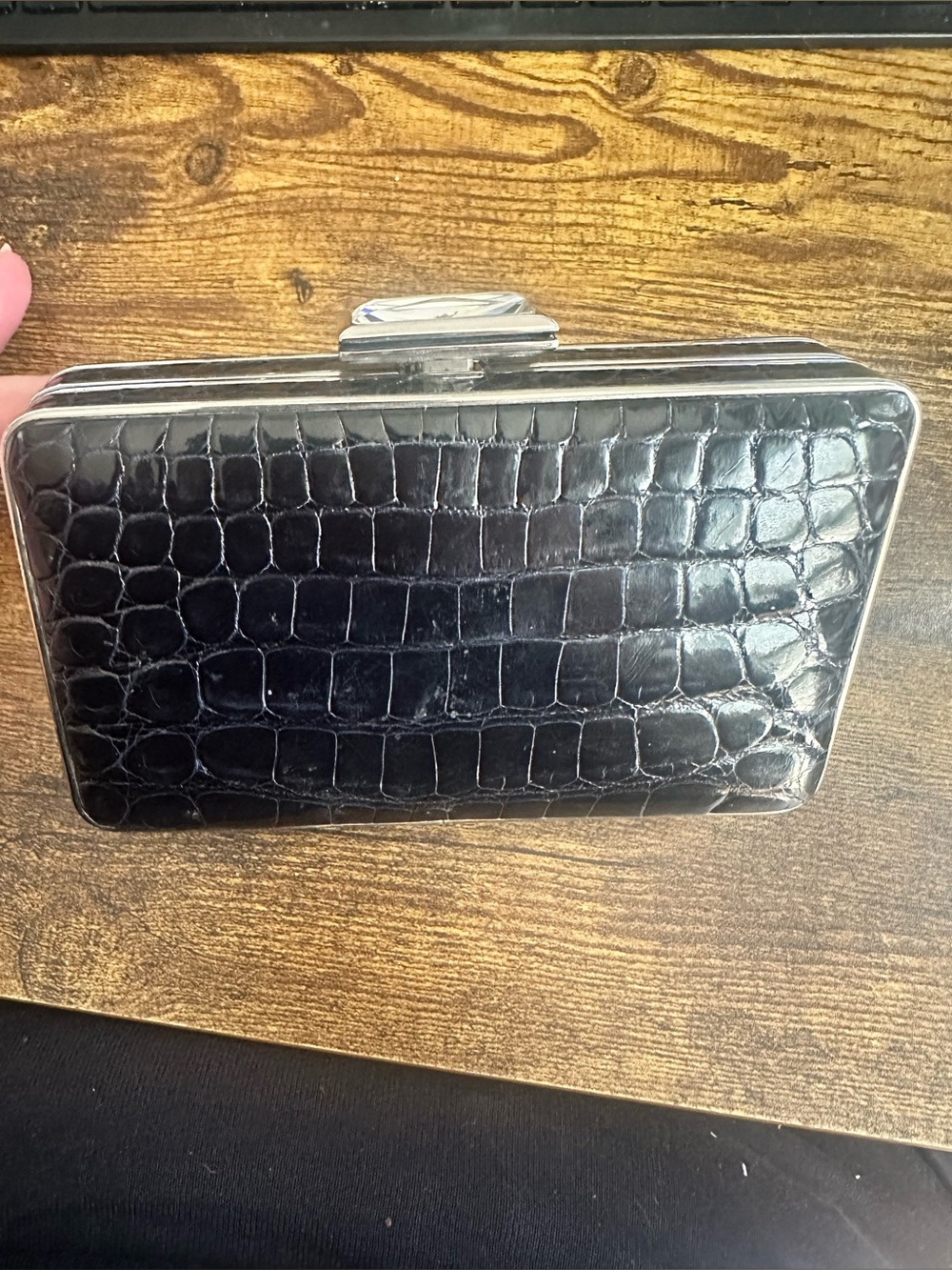 Vintage Judith Lieber Alligator Box Evening Clutch